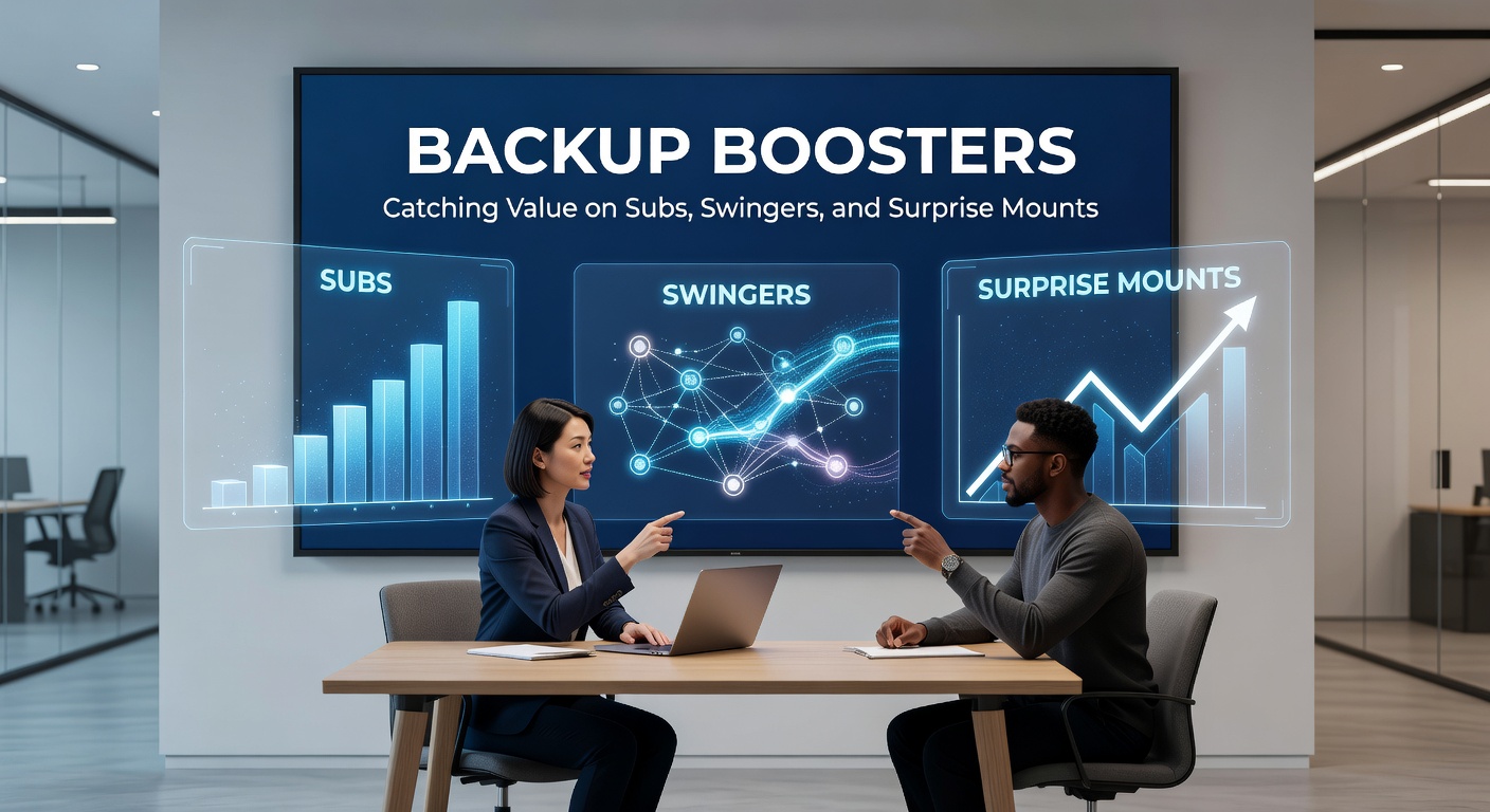 Dynamic graphic showing a soccer substitute celebrating a goal, a horse racing swinger bet payout slip, and a jockey mounting a surprise ride contender