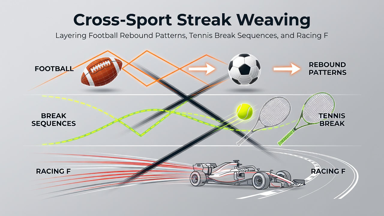 Diagram illustrating layered accumulator construction across football, tennis, and racing momentum indicators