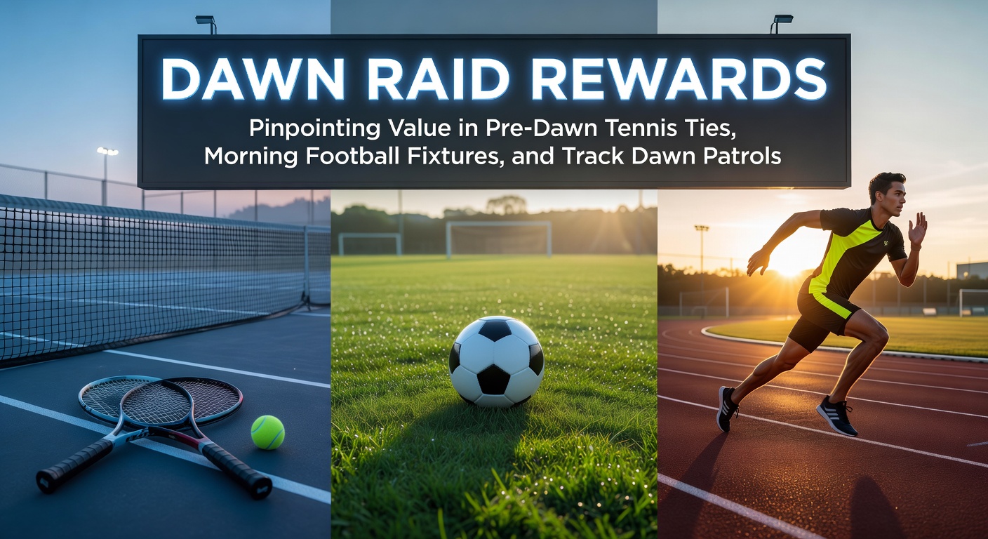 Early morning tennis court under floodlights with players warming up before a pre-dawn tie, highlighting the quiet intensity of value betting opportunities