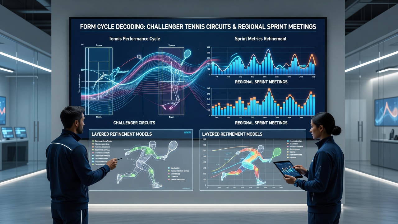 Regional horse sprint meeting with timing equipment and form analysis overlays on the track