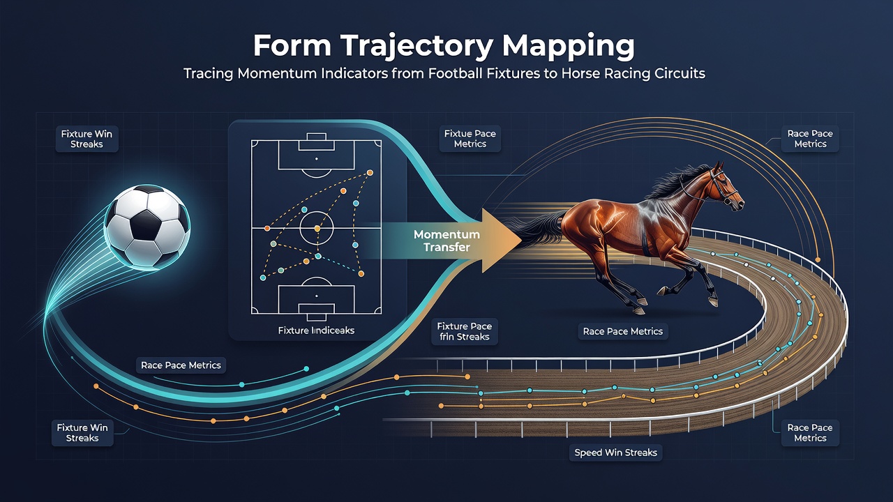 Performance trajectory graphs illustrating momentum shifts in football matches, horse races, and tennis matches during 2026 events
