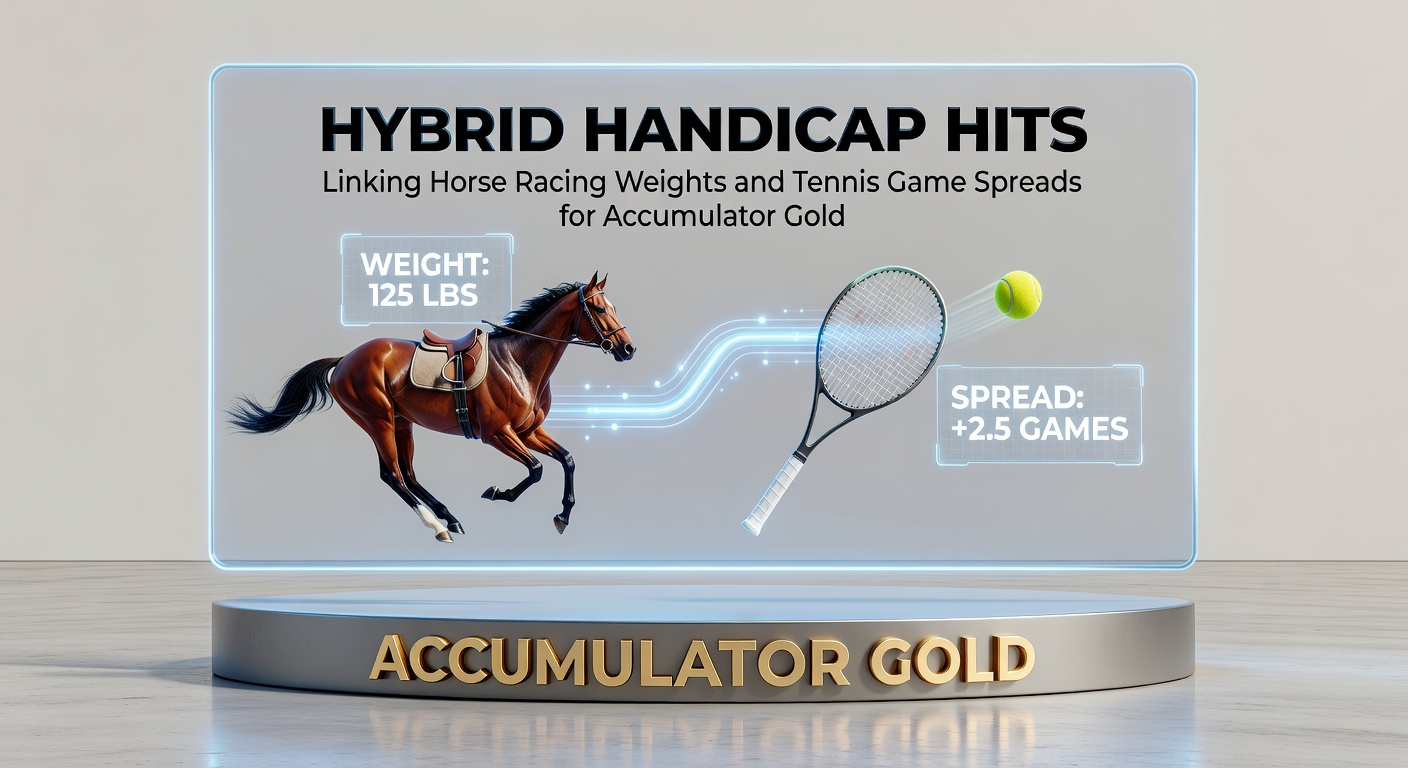 Chart overlay of horse racing weight adjustments and tennis spread covers, illustrating successful accumulator sequences