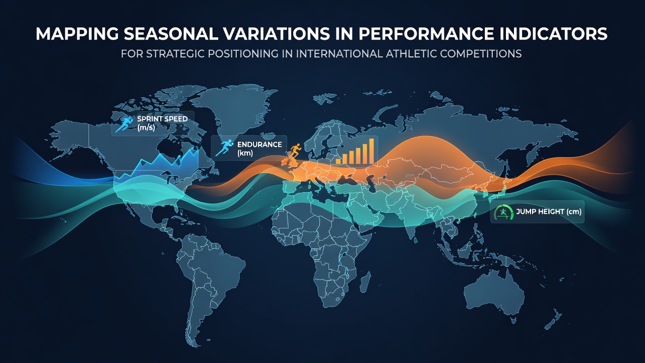 Athletes training across different seasonal conditions with performance tracking charts overlaid