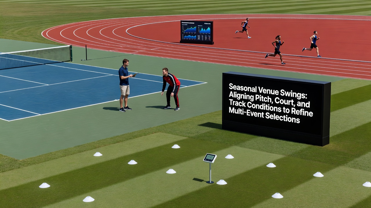 Detailed view of venue condition variations across different sports surfaces during seasonal transitions