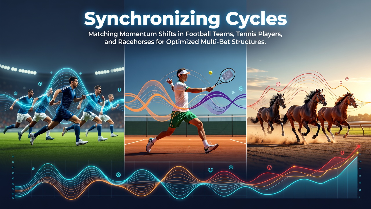 Visual representation of momentum shifts across football teams, tennis players, and racehorses showing synchronized performance patterns