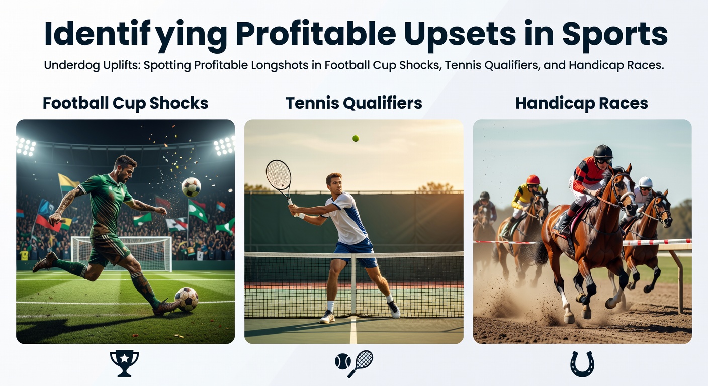 A dramatic football cup upset where a lower-league team celebrates a goal against a top club, capturing the thrill of underdog victories