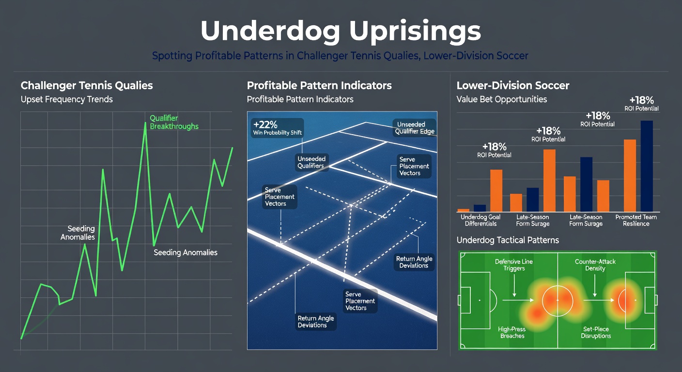 Soccer underdog team celebrating a goal in a packed lower-league stadium, players hugging amid rain-soaked pitch and ecstatic fans